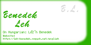 benedek leh business card